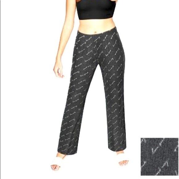 Victoria secret pajama sleep wide leg pants, logo print, size medium New - Picture 1 of 5